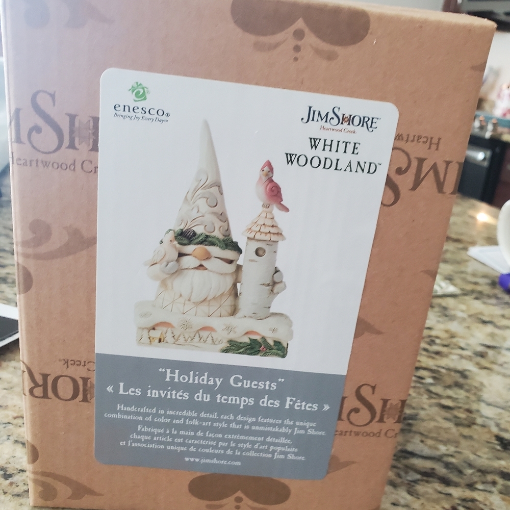 New In Box - Jim Shore White Woodland Holiday Guests Figurine
